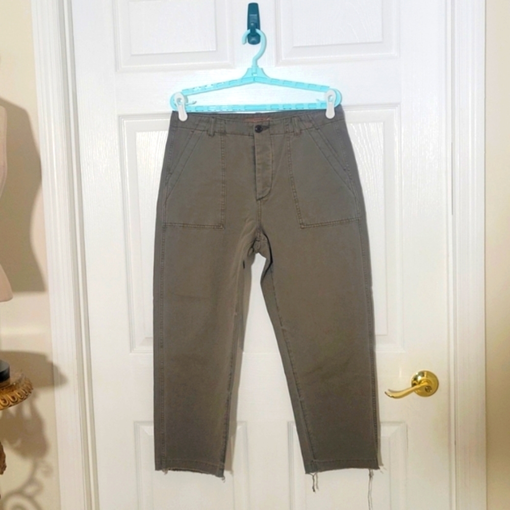 Joe's cargo button fly olive green pants size 30